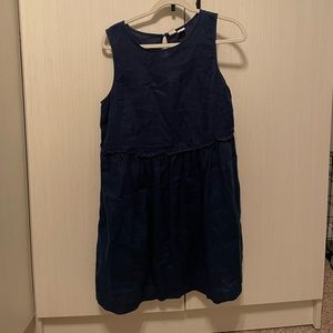 Size 8 100% Linen Navy Dress with Pockets